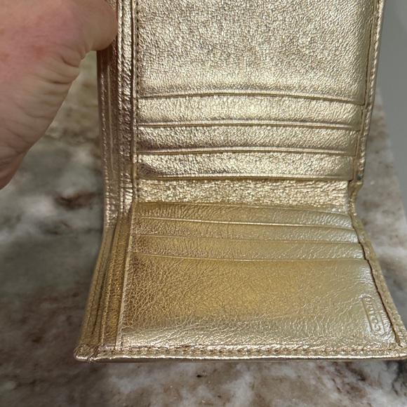 Coach Metallic Gold and Brown Wallet - Picture 3 of 6